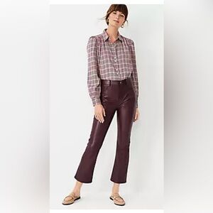 Ann Taylor faux leather boot crop pant